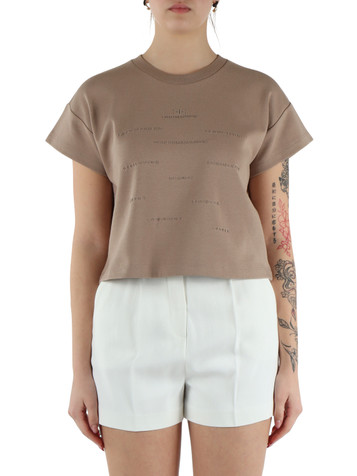 ARGILLA | T-shirt cropped in misto cotone