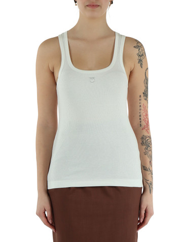 OFF WHITE | Canotta a costine CALCOLATORE con stampa logo