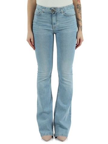 CELESTE | Pantaloni jeans FLORA Flare con cintura