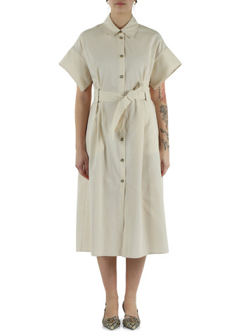 CREMA | Abito midi chemisier ALESHA in cotone fluido