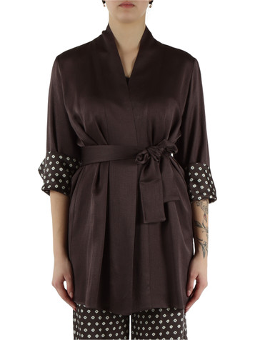 MARRONE | Kimono in misto viscosa ELISIR