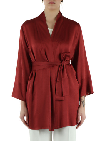 ROSSO SCURO | Kimono in misto viscosa ELISIR