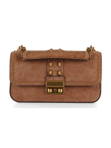HELLBRAUN | Schultertasche aus Wildleder TRIBECA Small