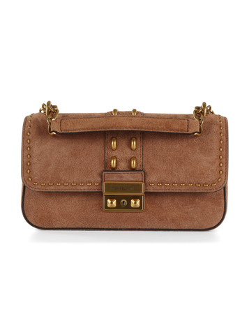 MARRONE CHIARO | Borsa a spalla in suede TRIBECA Small
