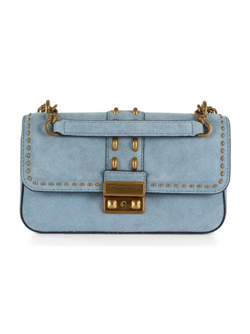 AZURBLAU | Schultertasche aus Wildleder TRIBECA Small