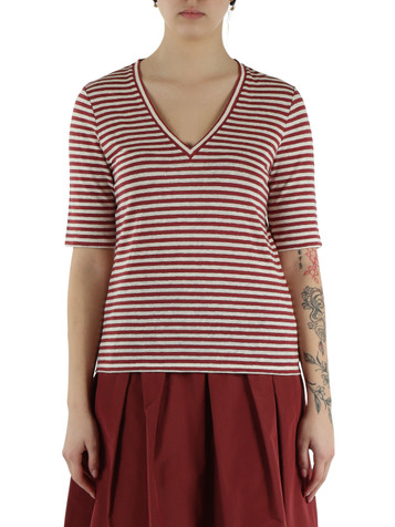 ROSSO SCURO | T-shirt in lino stretch OPZIONE