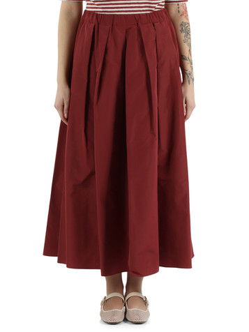 ROSSO SCURO | Gonna midi FORMICA in taffetà di misto cotone