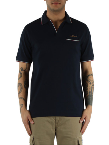 BLU SCURO | Polo derby regular fit in cotone