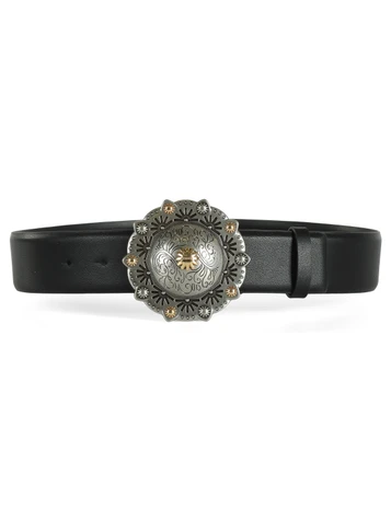 NERO | Cintura in pelle ROUND BUCKLE