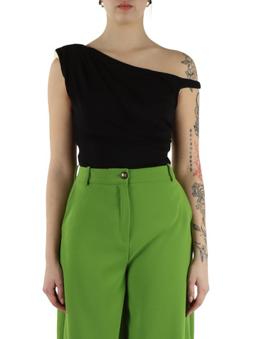 NERO | Body drappeggiato con spallina