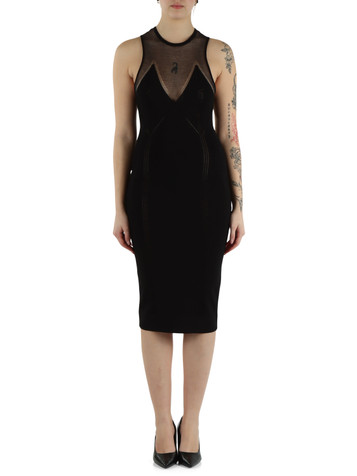 NERO | Abito aderente in maglia di misto viscosa
