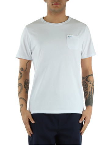 BIANCO | T-shirt in cotone con taschino frontale