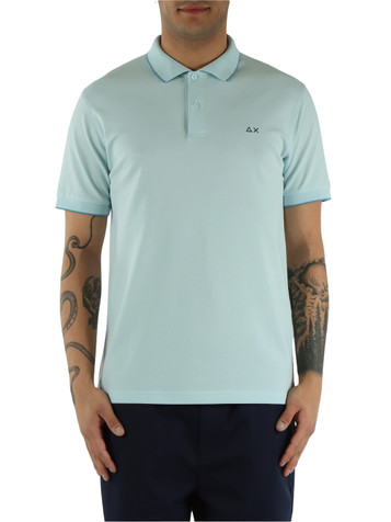 CELESTE | Polo in cotone piquet con dettagli a contrasto