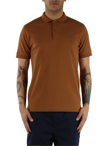 MARRONE CHIARO | Polo in cotone piquet con dettagli a contrasto