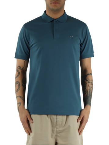 BLU CHIARO | Polo in cotone piquet stretch