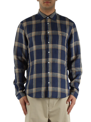 BLU | Camicia a quadri in lino