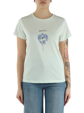 VERDE CHIARO | T-shirt in cotone con stampa frontale