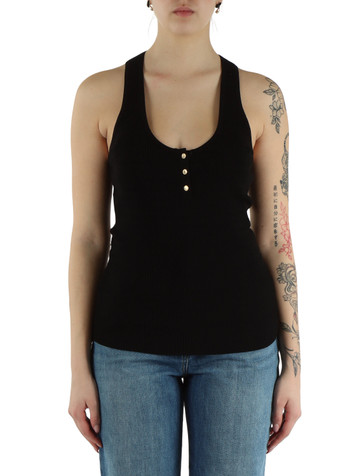 NERO | Top in maglia di misto lyocell e seta