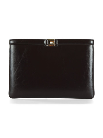 MARRONE | Borsa a busta effetto naplak