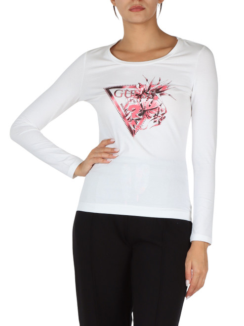 T-Shirt Guess donna con logo frontale