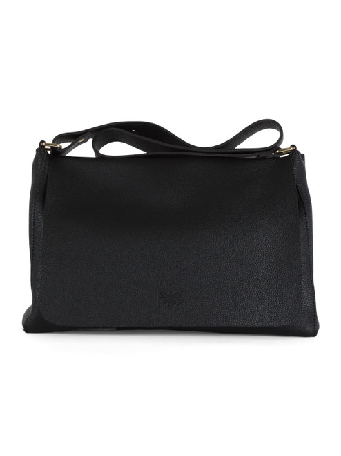 Borsa postina a tracolla effetto martellato