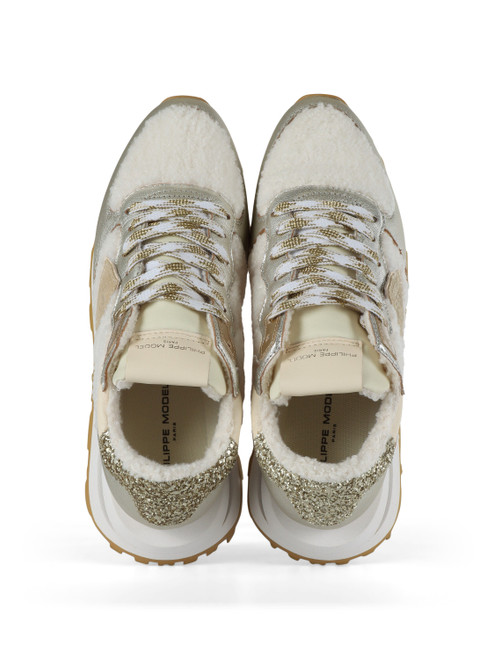Sneakers TROPEZ HAUTE LOW in pelle e tessuto effetto teddy Sneakers TROPEZ HAUTE LOW in pelle e tessuto effetto teddy