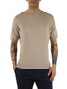 BEIGE | Maglia girocollo manica corta in cotone