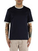 BLU SCURO | T-shirt in cotone Giza con inserti a contrasto
