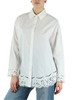 BIANCO | Camicia in cotone con ricami a intarsio