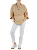 BEIGE | Blusa ampia in lino garzato