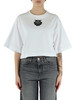 BIANCO | T-shirt cropped oversize in cotone BORGHETTO