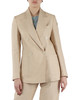 BEIGE | Giacca doppiopetto in lino e viscosa