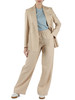 BEIGE | Pantalone gamba larga in lino e viscosa