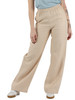 BEIGE | Pantalone gamba larga in lino e viscosa