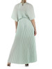 VERDE ACQUA | Abito lungo plissè in crepe de Chine