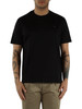 SCHWARZ | Baumwoll-T-Shirt mit Logo-Plakette
