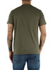 Militärgrün | Baumwoll-T-Shirt mit offenen Kanten