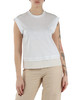 BIANCO | T-shirt in lino e cotone con inserto in seta