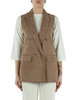 BEIGE | Gilet doppiopetto in suede LANAI