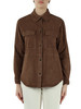 MARRONE | Overshirt in suede VESUVIO