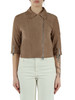 BEIGE | Giacca cropped in suede MIMI