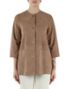 BEIGE | Giacca girocollo in suede DOMENIQUE