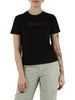 SCHWARZ | Boxy Regular T-Shirt aus Baumwolle mit Pailletten-Logo