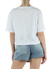 WEISS | Cropped T-Shirt aus Baumwolle mit Strass-Logo