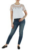 WEISS | Cropped T-Shirt aus Baumwolle und Tüll