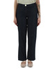 Dunkelblau | Baumwollhose in Denim-Optik