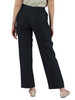 Dunkelblau | Baumwollhose in Denim-Optik