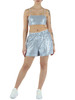 AZZURRO | Shorts paillettato a righe