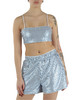AZURBLAU | Gestreiftes Pailletten-Top