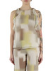 BEIGE | Top stampato in creponne di viscosa